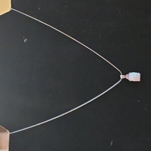 Elegant Silver Necklace with Opal Pendant